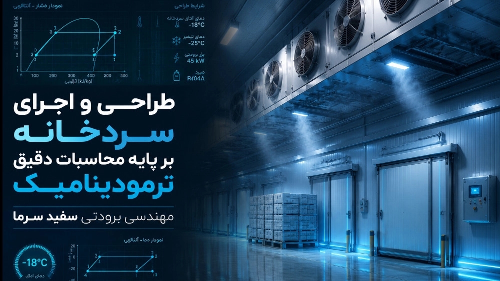 مرجع مهندسی ساخت سردخانههای صنعتی: از محاسبات دقیق ترمودینامیک تا اجرای هوشمند – سفید سرما مرجع مهندسی ساخت سردخانههای صنعتی: از محاسبات دقیق ترمودینامیک تا اجرای هوشمند – سفید سرما